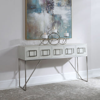 Uttermost Abaya White Console table