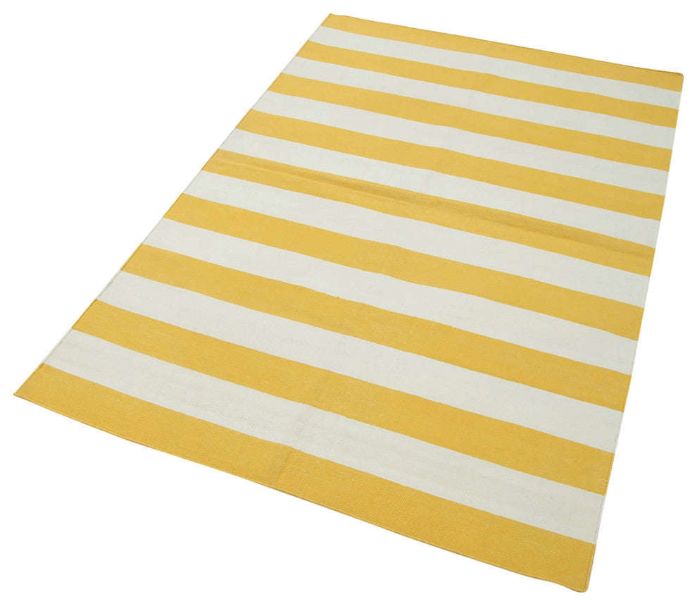 Rug N Carpet - Handmade Wool 3' 6'' x 5' 6'' Flatweave Dhurrie Kilim Rug