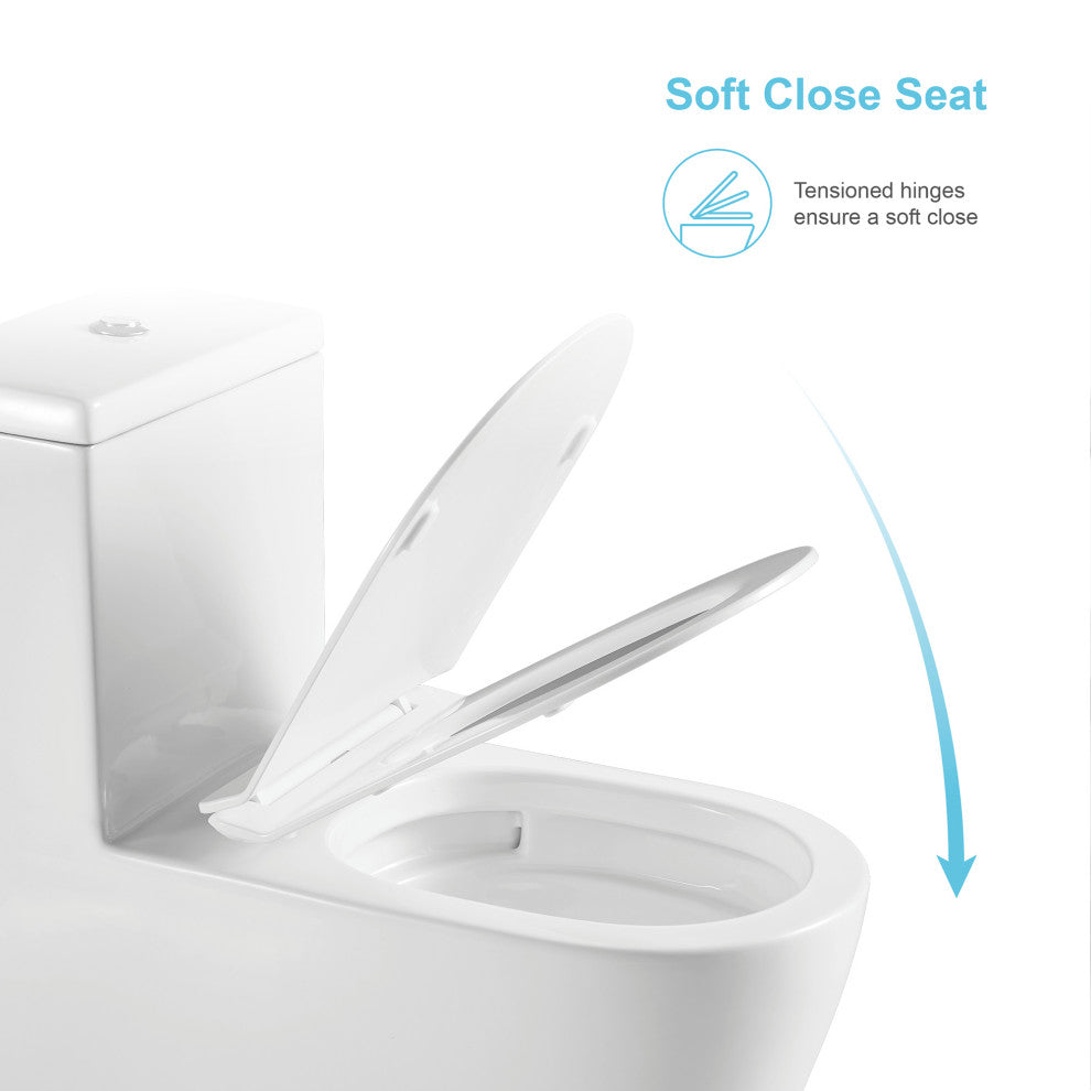 12 inches 0.88/1.28GPF Dual Flush One-Piece Toilet with Soft Close SeatWhen you"™