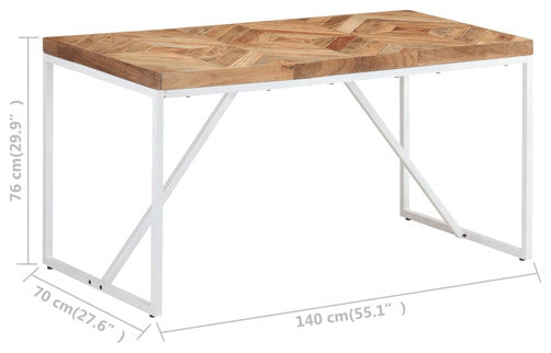 vidaXL Dining Table Kitchen Dining Room Table Solid Acacia and Mango Wood