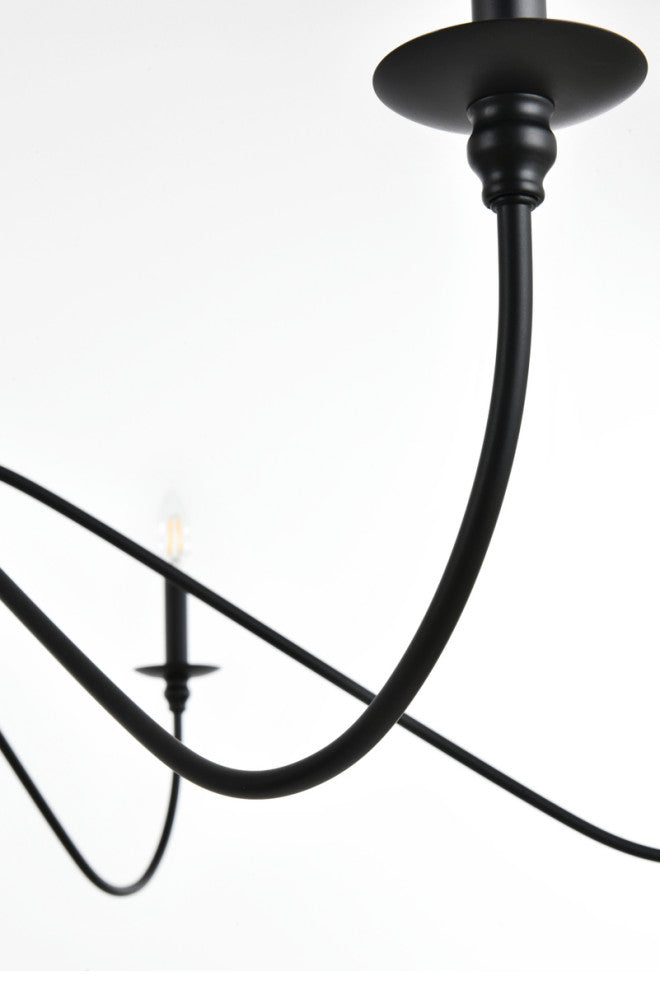 Living District Rohan 60" Chandelier in Matte Black