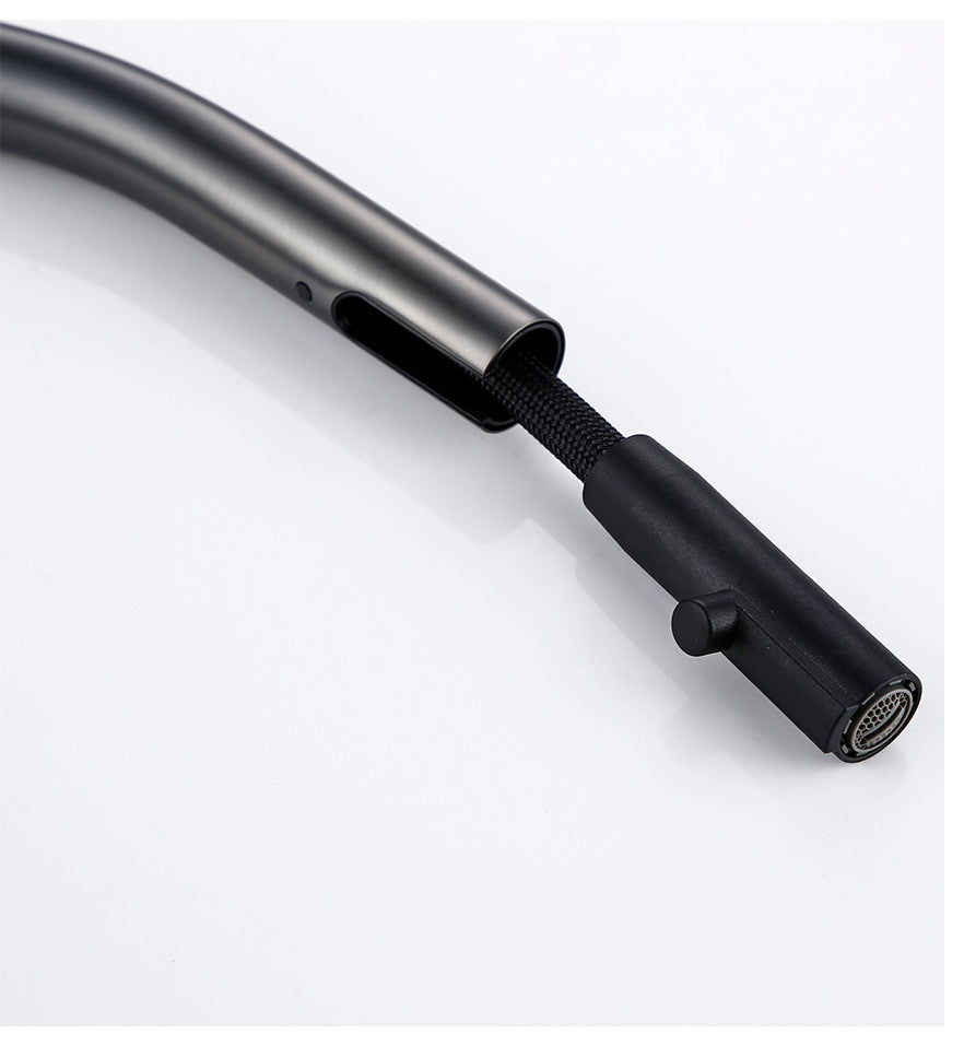 Bagnox™ Solid Brass Pull Down Kitchen Sink Faucet, Gunmetal