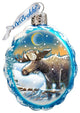 Keepsake Moose Scenic Glass Ornament