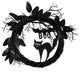 Nearly Natural W1207 22 Halloween Black Cat and Bat Boo Twig Wreath