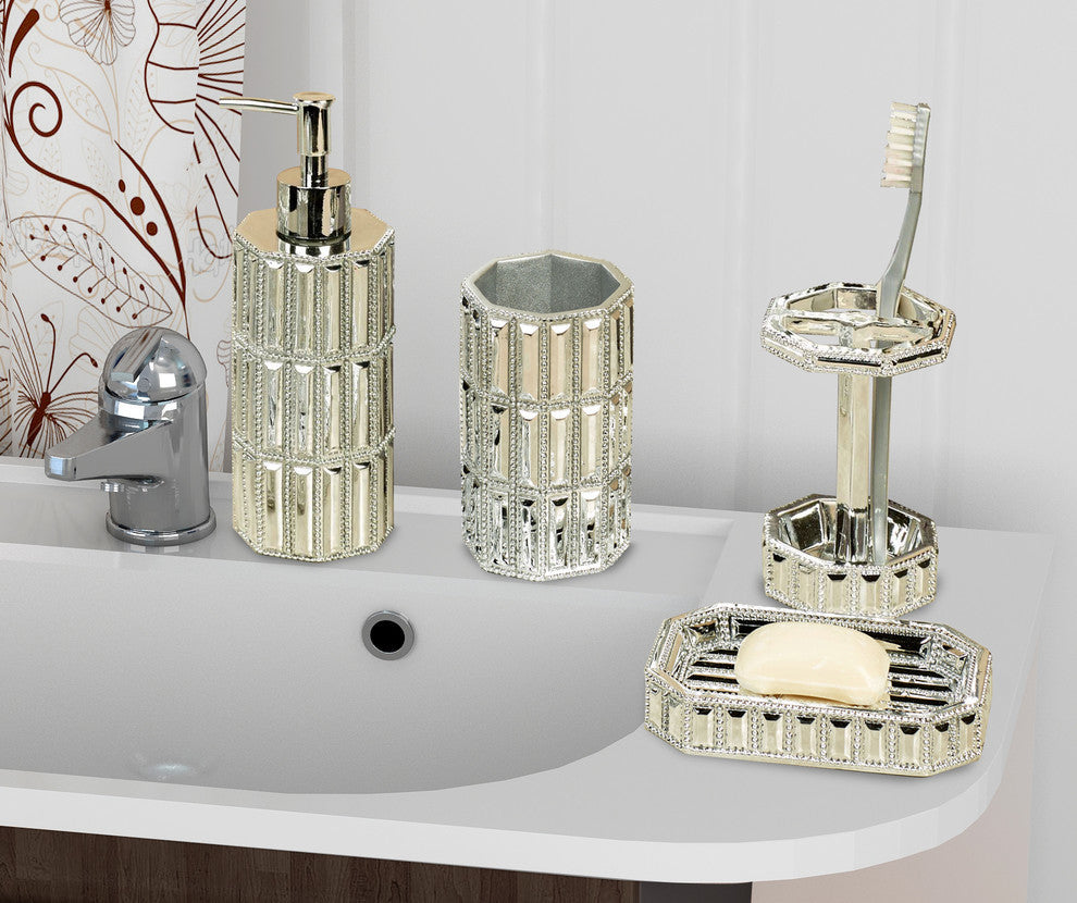 nu steel Glitz Chrome Bath Collection, 4-Piece Set