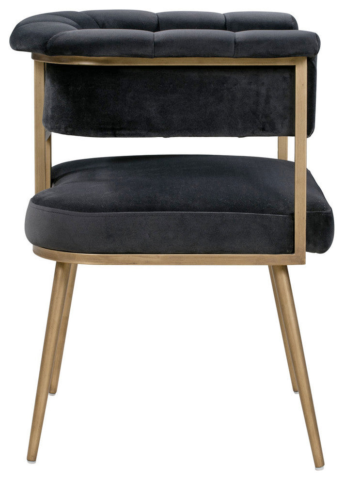 Astrid Grey Velvet Chair - Grey