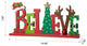 14"L Wooden Christmas "BELIEVE"  Table Decor