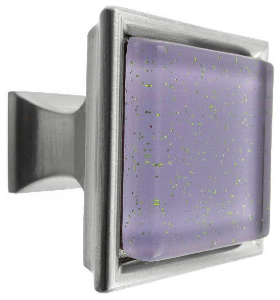 Purple Galaxy Crystal Glass Brushed Nickel Madison Classic Knob