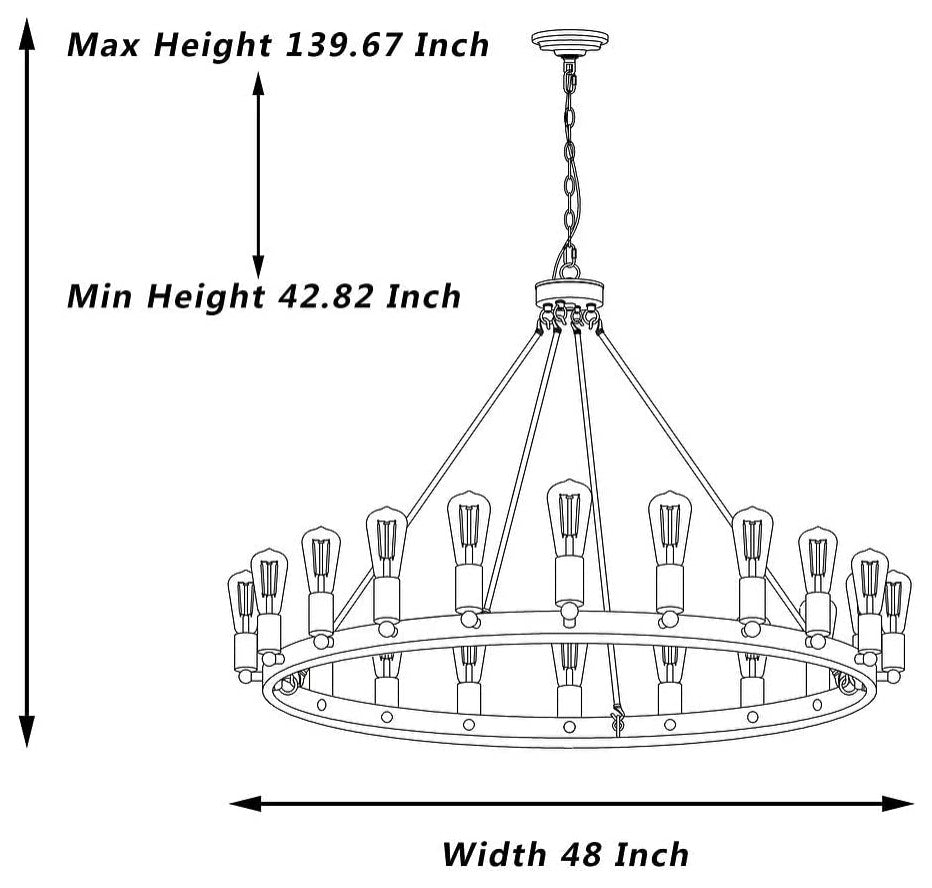 20 Light Candle Style Wagon Wheel Chandelier, Oil Rubbed Bronze/Gold