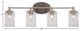 Capri 4-Light Bath Bar, Brushed Nickel/Square Clear Bubble