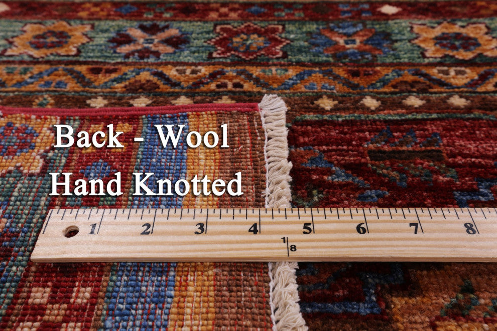 Hand Knotted Khorjin Super Kazak Wool Rug 6' 7" X 9' 11" Q5510