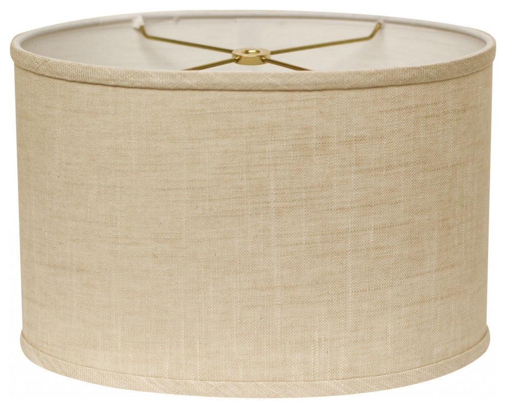 14" Light Wheat Throwback Oval Linen Lampshade