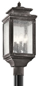 Outdoor Post Mount 4-Light, Weathered Zinc