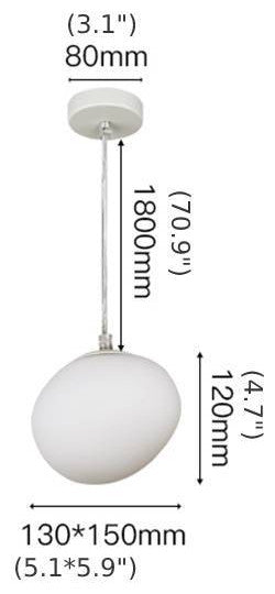 Nordic White Glass LED Pendant Lamps For Dining room, Cafe, Pd005a