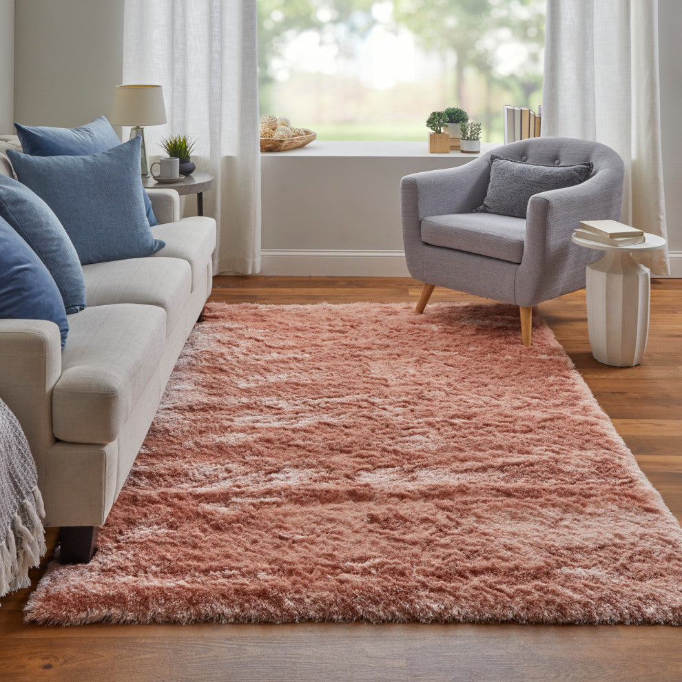Weave & Wander Armada Plush Shag Rug, Blush, 2'x3'4"
