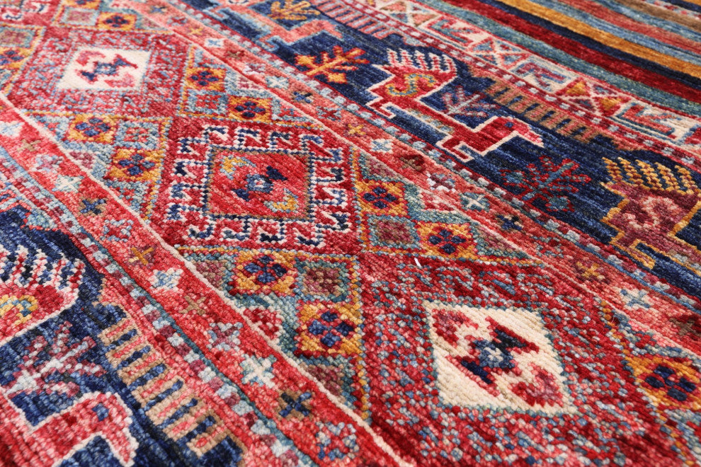 Hand Knotted Tribal Persian Gabbeh Wool Rug 3' 3" X 4' 9" Q8036