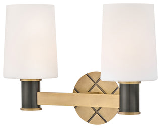 Hinkley Declan Small Two Light Vanity, Heritage Brass