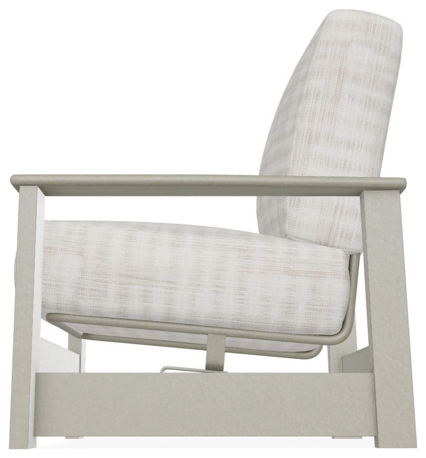 Leeward Deep Seat Outdoor Armchair w/ Hidden Motion, Illusion Plaid Birch/Storm