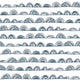 White & Indigo Doodle Scallop Peel & Stick Wallpaper