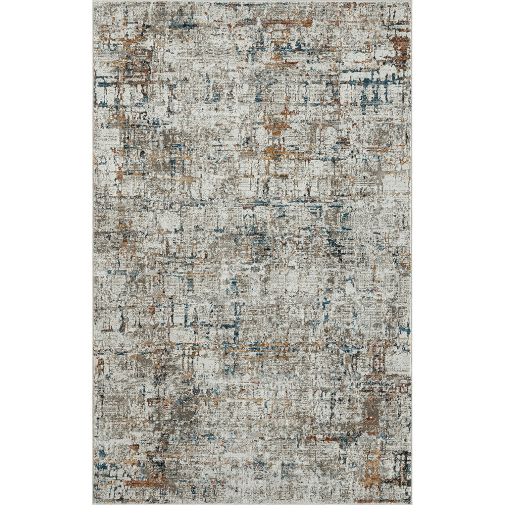 10' X 14' Gray Abstract Distressed Area Rug