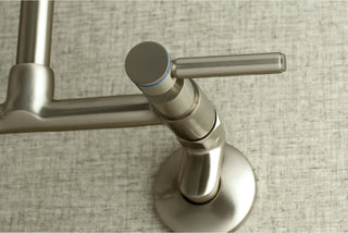 Kingston Brass Two-Handle Wall Mount Kitchen Faucet, Brushed Nickel
