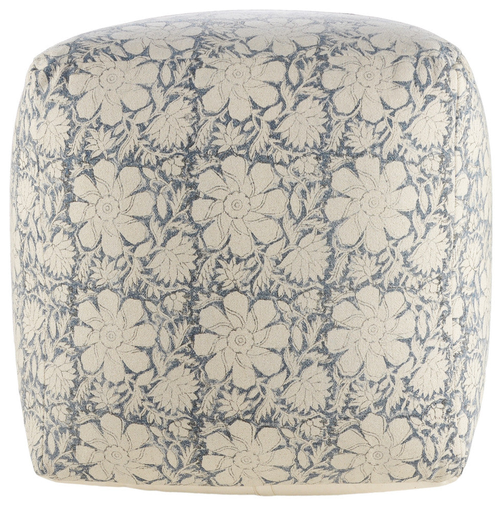 Bohemian Cottage Floral Cube Pouf