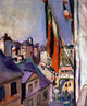 Pierre Auguste Renoir Flag Decorated Street Premium Canvas Print