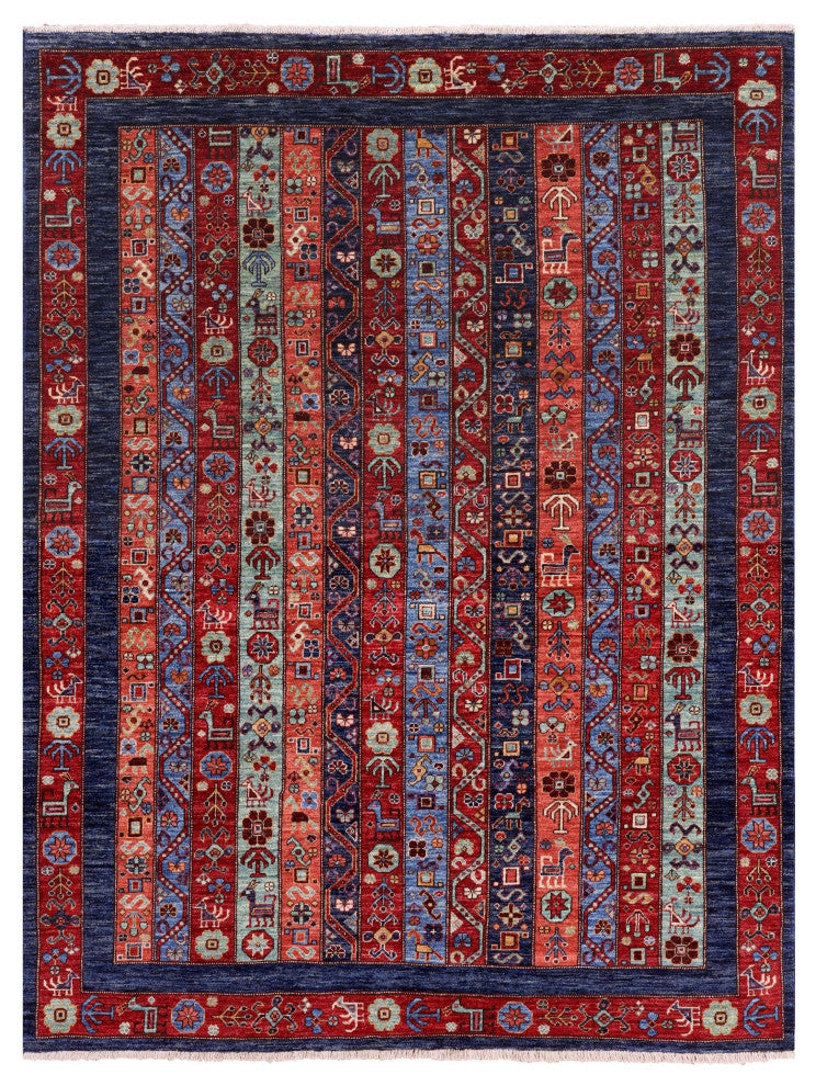 5' 2" X 6' 9" Shall Persian Gabbeh Hand Knotted Wool Rug Q5022
