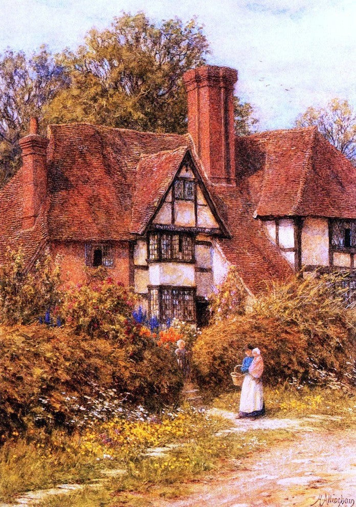 Helen Allingham Manor House  Kent, 18"x27" Gallery Wrapped Canvas Print