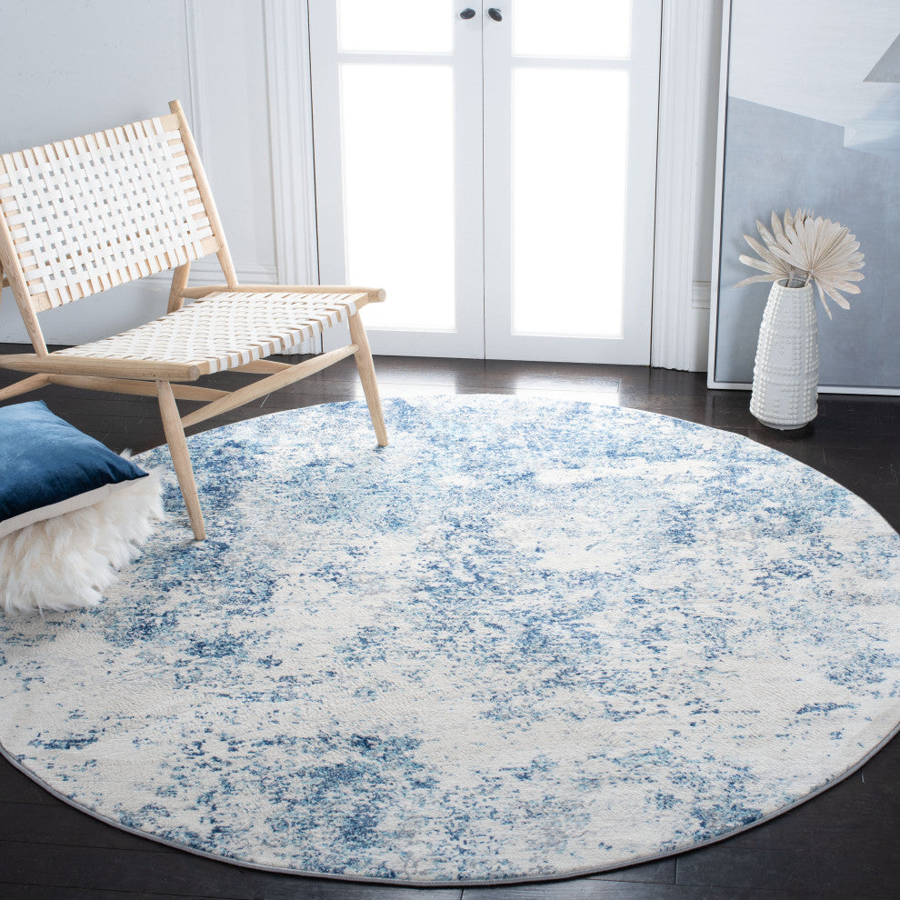 Safavieh Brentwood Bnt822B Organic and Abstract Rug, Ivory and Navy, 2'0"x16'0" Runner