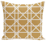 Trellis Geometric Print Pillow, Gold, 20"x20"