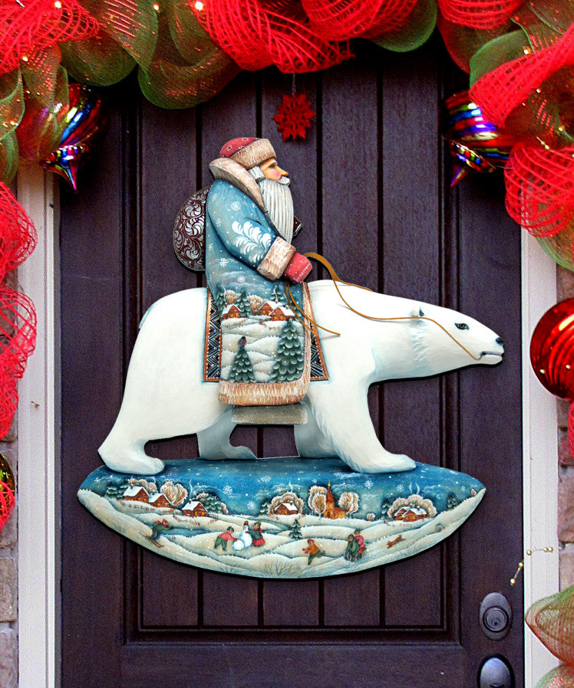 Santa Polar Bear Wall Hanging