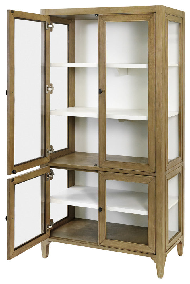 Modern Wood Dining Display Cabinet, Kitchen Storage, Bookcase, Brown