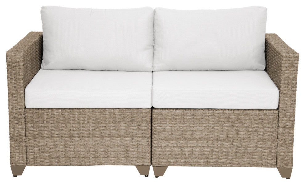 Maui 3-Piece Outdoor Sectional Sofa, Natural Aged Wicker
