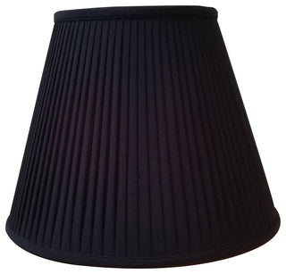 Deep Empire Side Pleat Basic Lampshade, Black, 9"x16"x12.25"