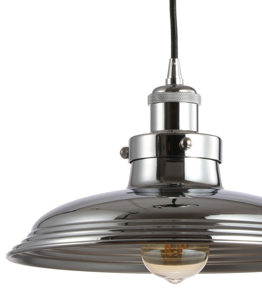 Felix 11" Adjustable Industrial Metal LED Pendant, Chrome