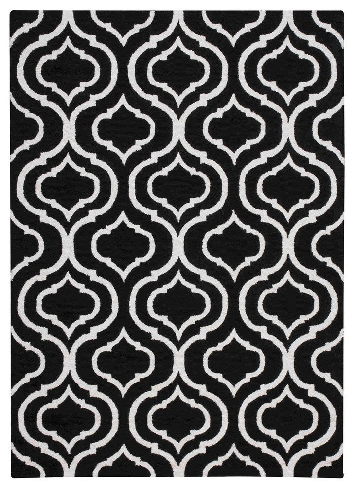 NOURISON LINEAR BLACK WHITE AREA RUG
