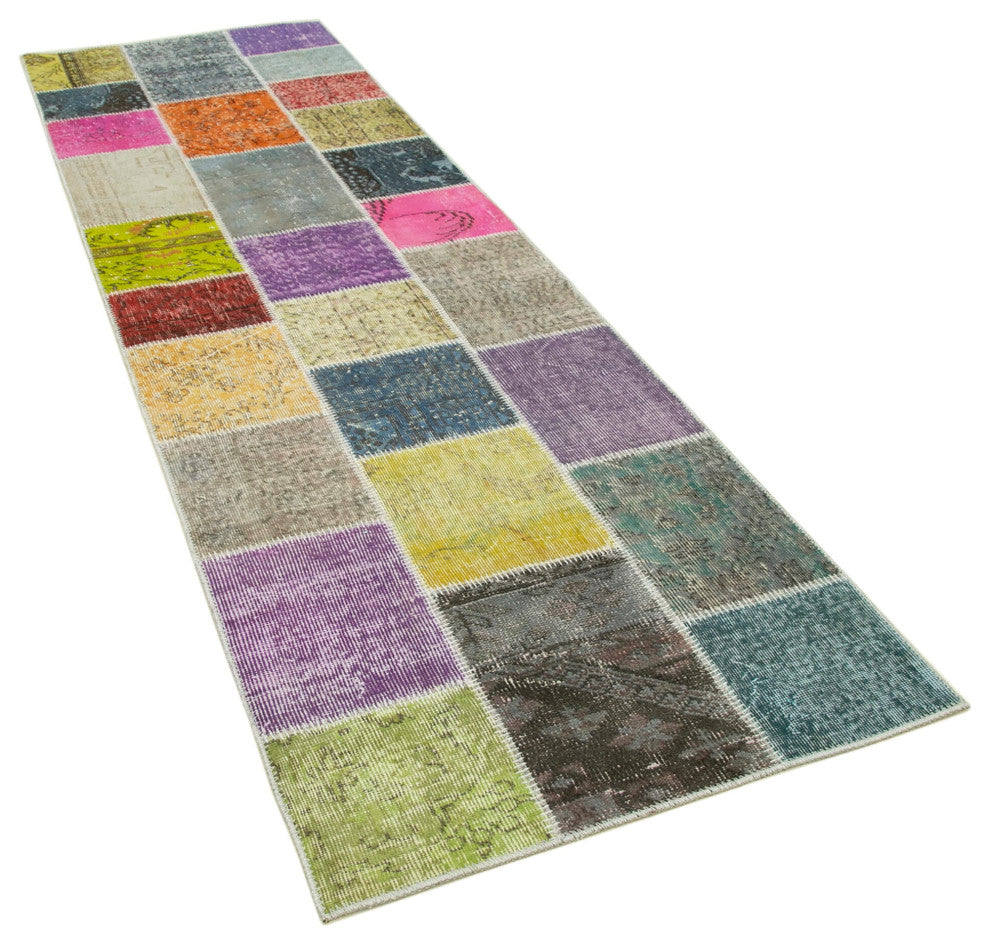 Rug N Carpet - Handwoven Turkish 3' 0" x 9' 10" Contemporary Runner Area Rug