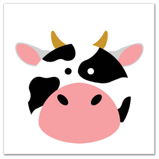 Cow Face 24x24 Canvas Wall Art