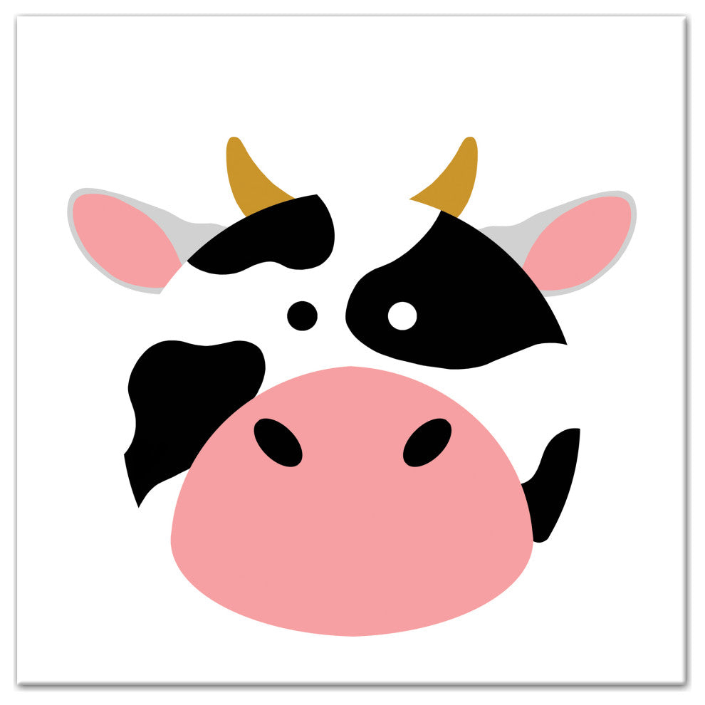 Cow Face 24x24 Canvas Wall Art
