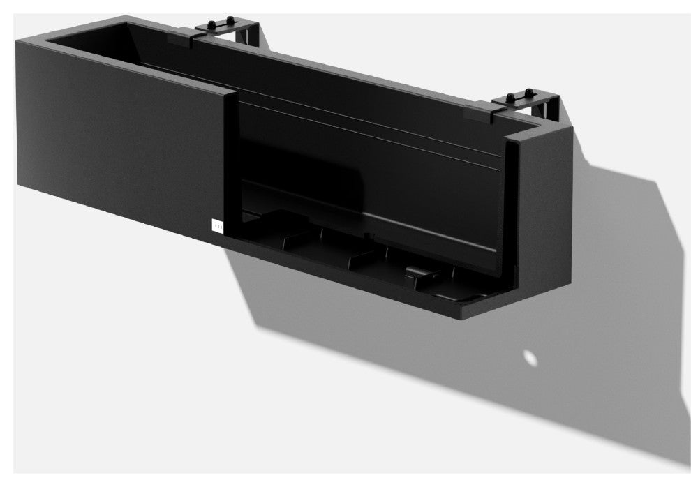 Block Series Trough 36" Planter With Bracket, Black, 9"h X 9"w X 36"l, 1 Pack