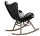 Fanny Outdoor Patio Rocking Chair, Dark Eucalyptus Wood And Truffle Rope, Light Eucalyptus