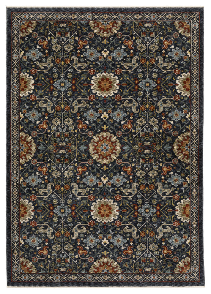 Augustus Persian Inspired Indoor Area Rug, Blue, 5'3"x7'6"