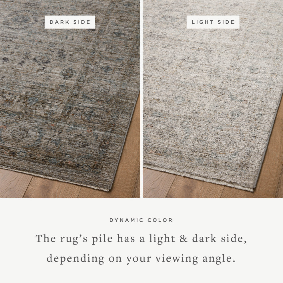 Jean Stoffer x Loloi Katherine Area Rug, Beige / Mist, 18" X 18" Sample