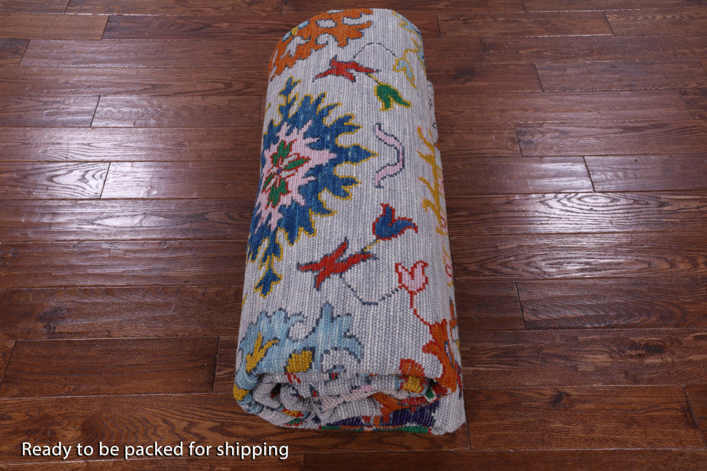 9' Square Turkish Oushak Hand Knotted Wool Rug - Q13427