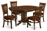 5-Piece Set, Kenley Dining Table With a Leaf and 4 Wood Kitchen Chairs