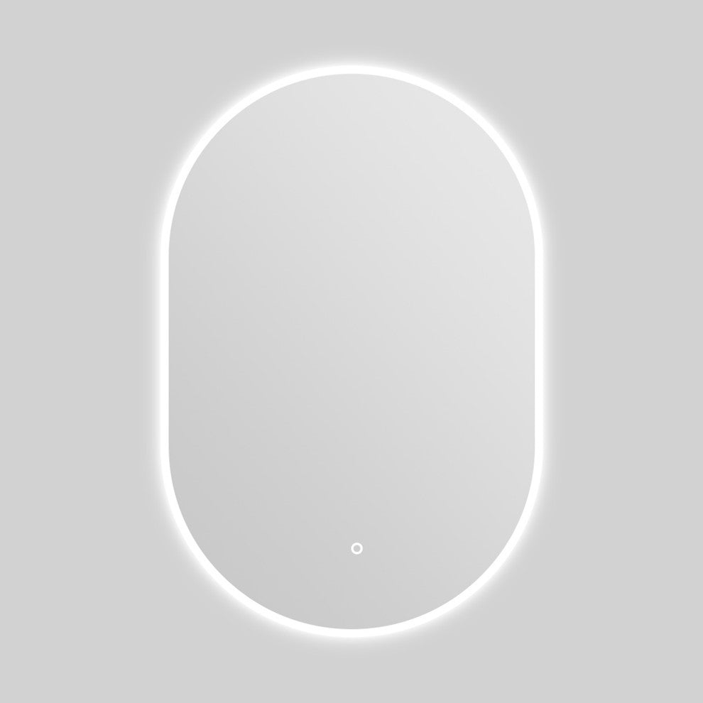 36" x 24" Large Oval Frameless Wall-Mount Anti-Fog LED Bathroom Vanity Mirror