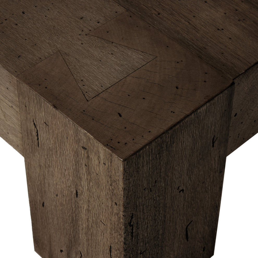 Abaso Rectangular Coffee Table Ebony Rustic Wormwood Oak
