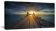 "Illuminated Wooden Bridge in Sunlight" Sea Pier Wall Art Canvas Print, 32"x16"