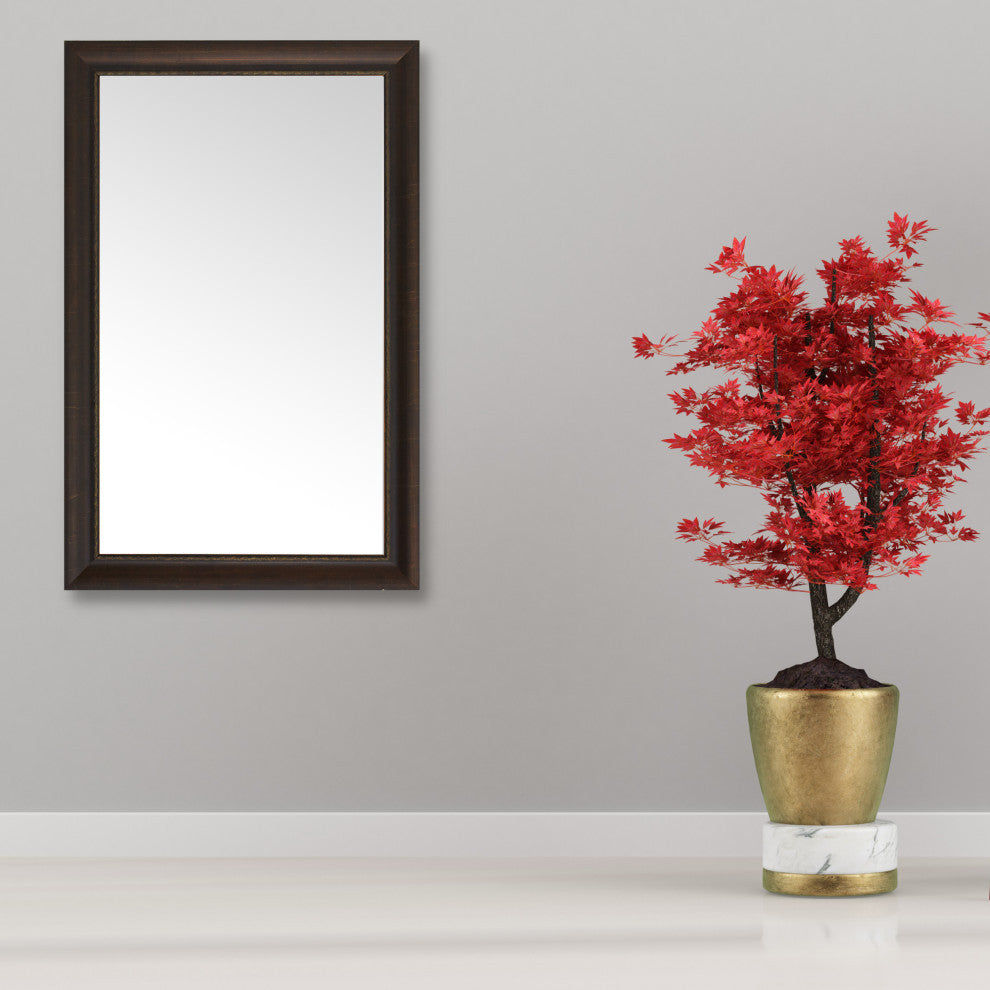 Ventura Framed Wall Mirror, Bronze, 28" X 54"